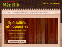 Tablet Screenshot of menelikrestaurant.com